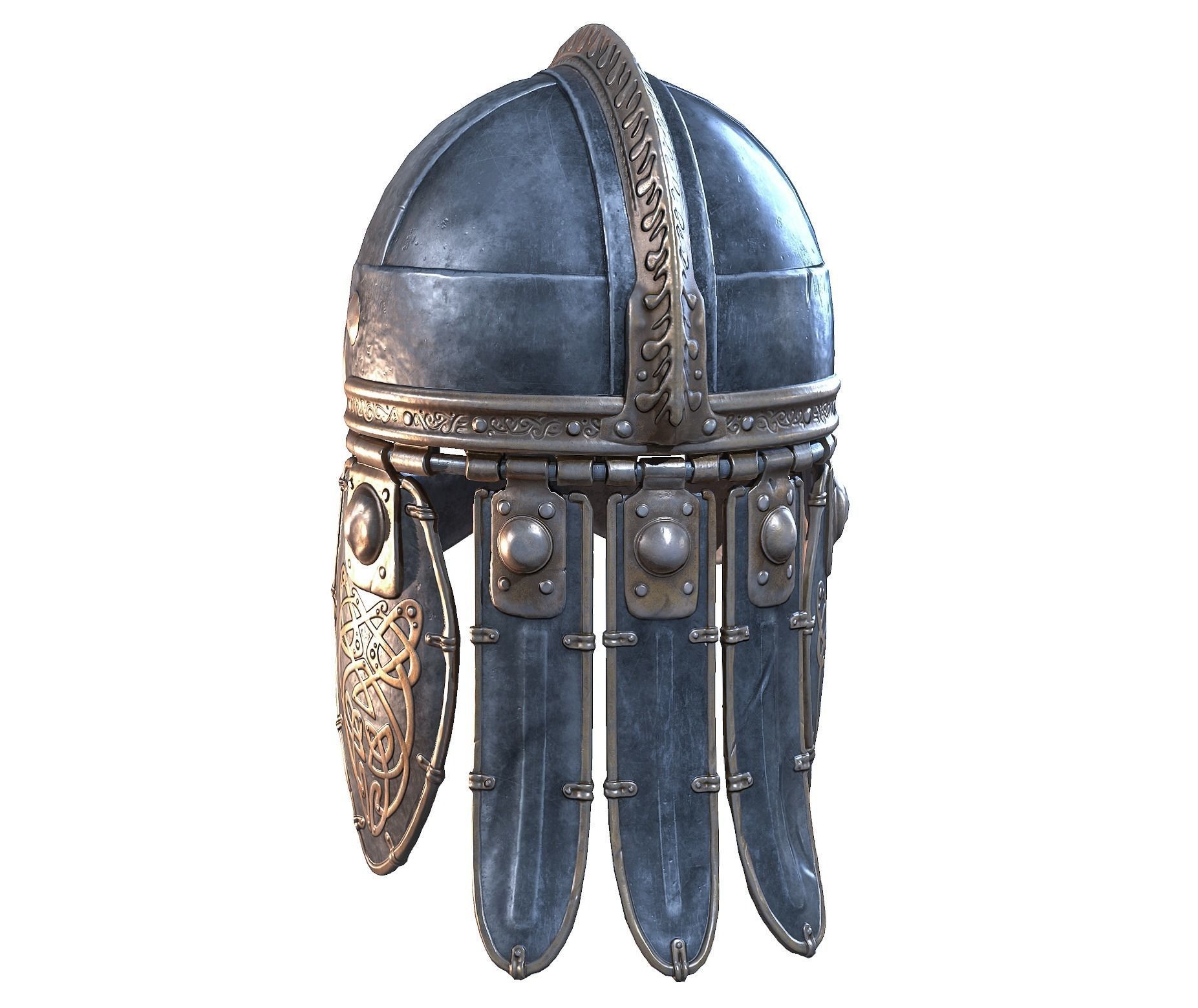 Viking helmet Low-poly 3D model_13
