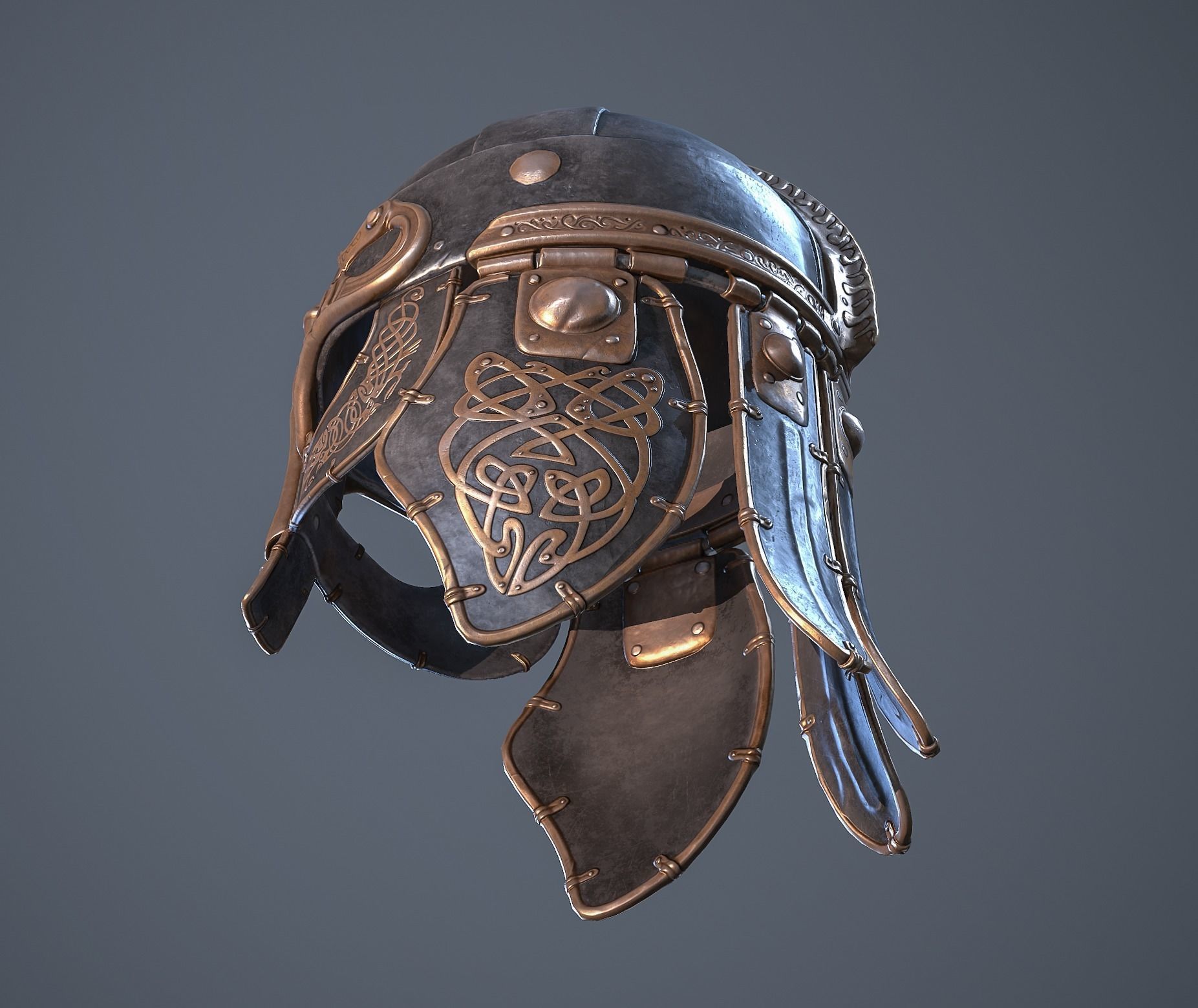 Viking helmet Low-poly 3D model_50