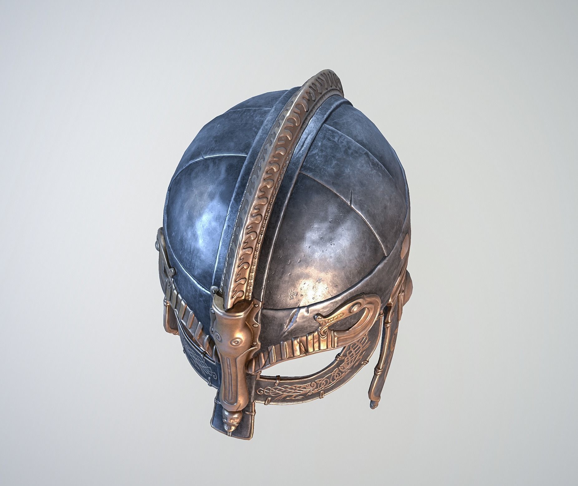 Viking helmet Low-poly 3D model_29