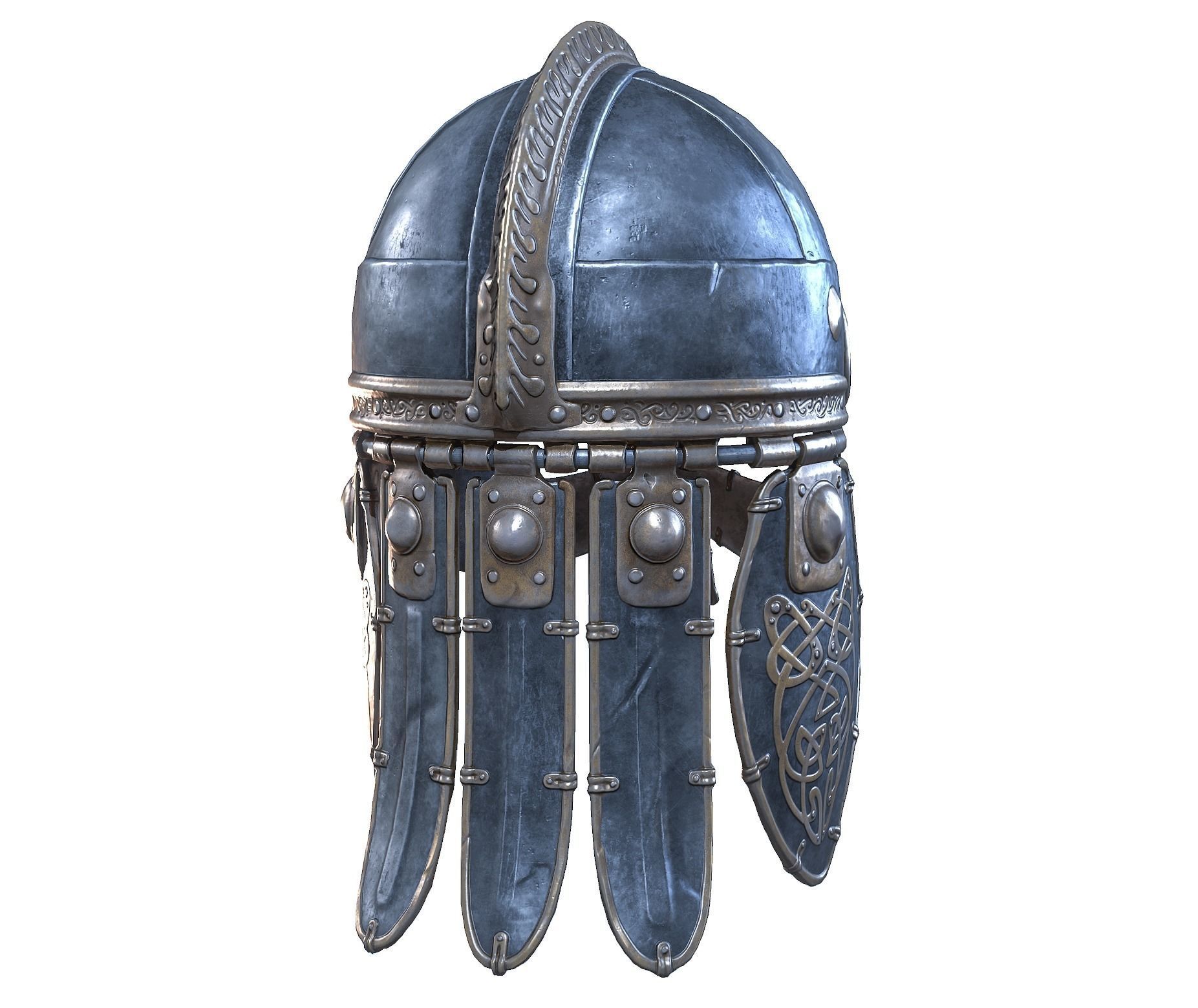 Viking helmet Low-poly 3D model_15