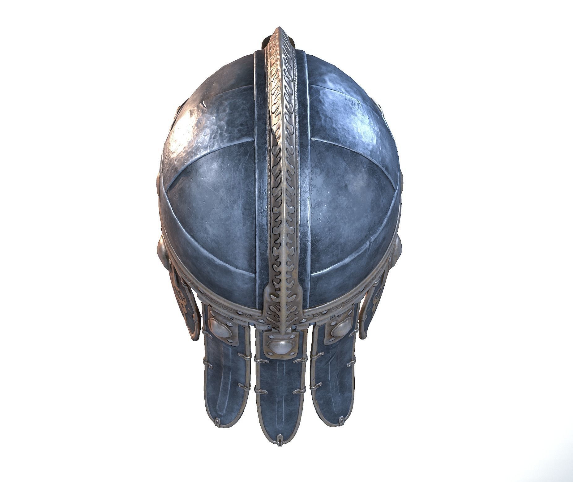 Viking helmet Low-poly 3D model_35