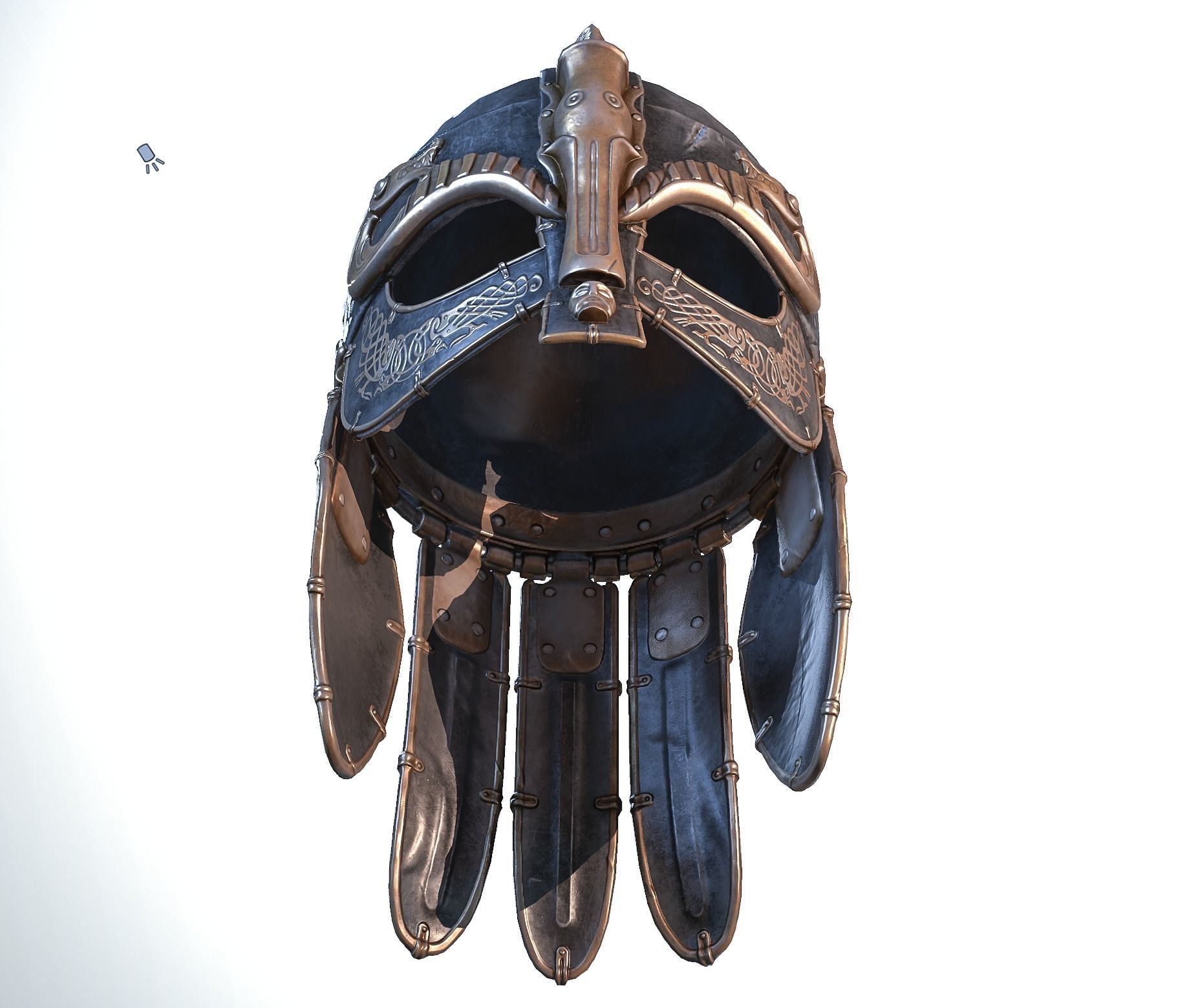 Viking helmet Low-poly 3D model_45