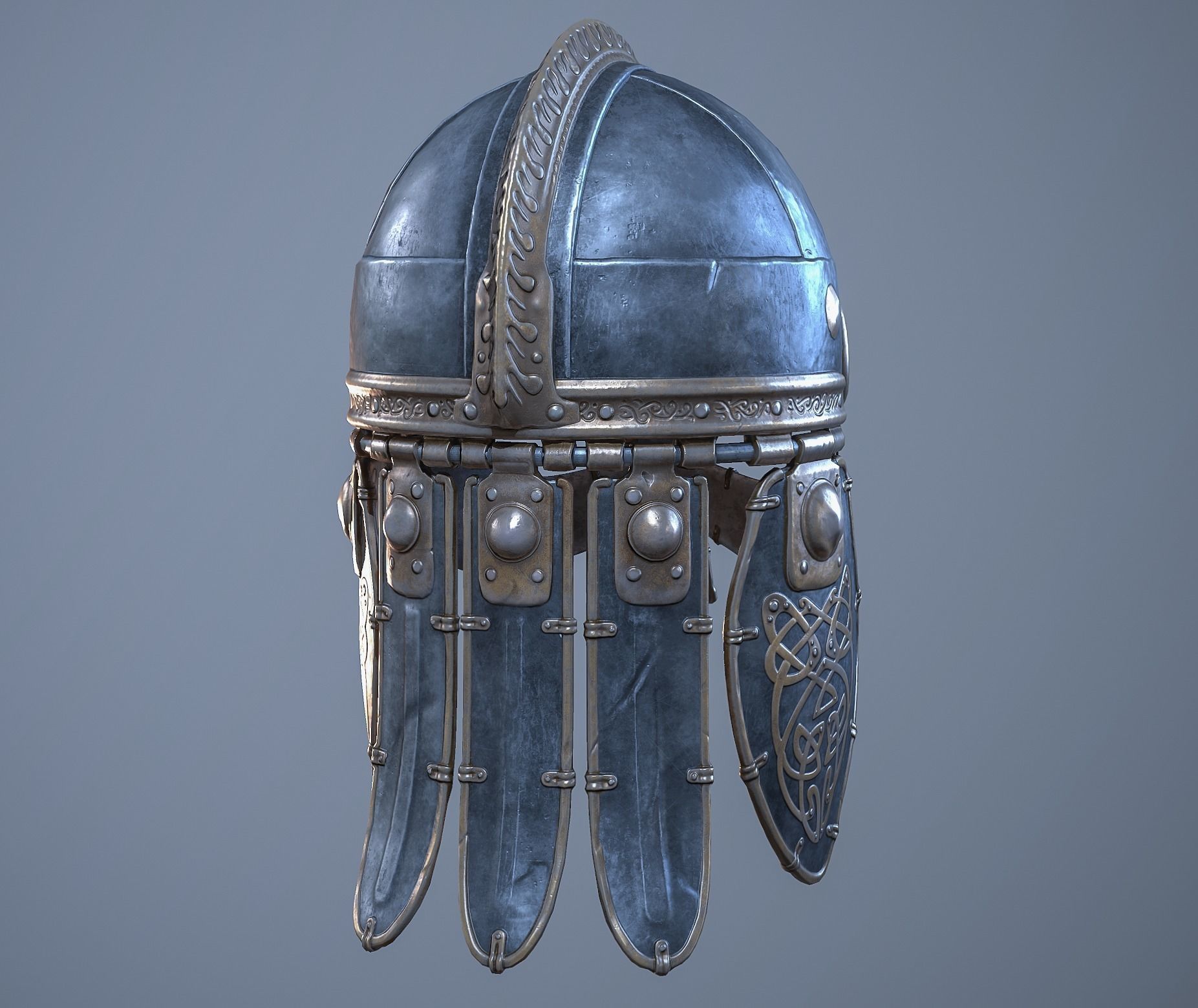 Viking helmet Low-poly 3D model_16