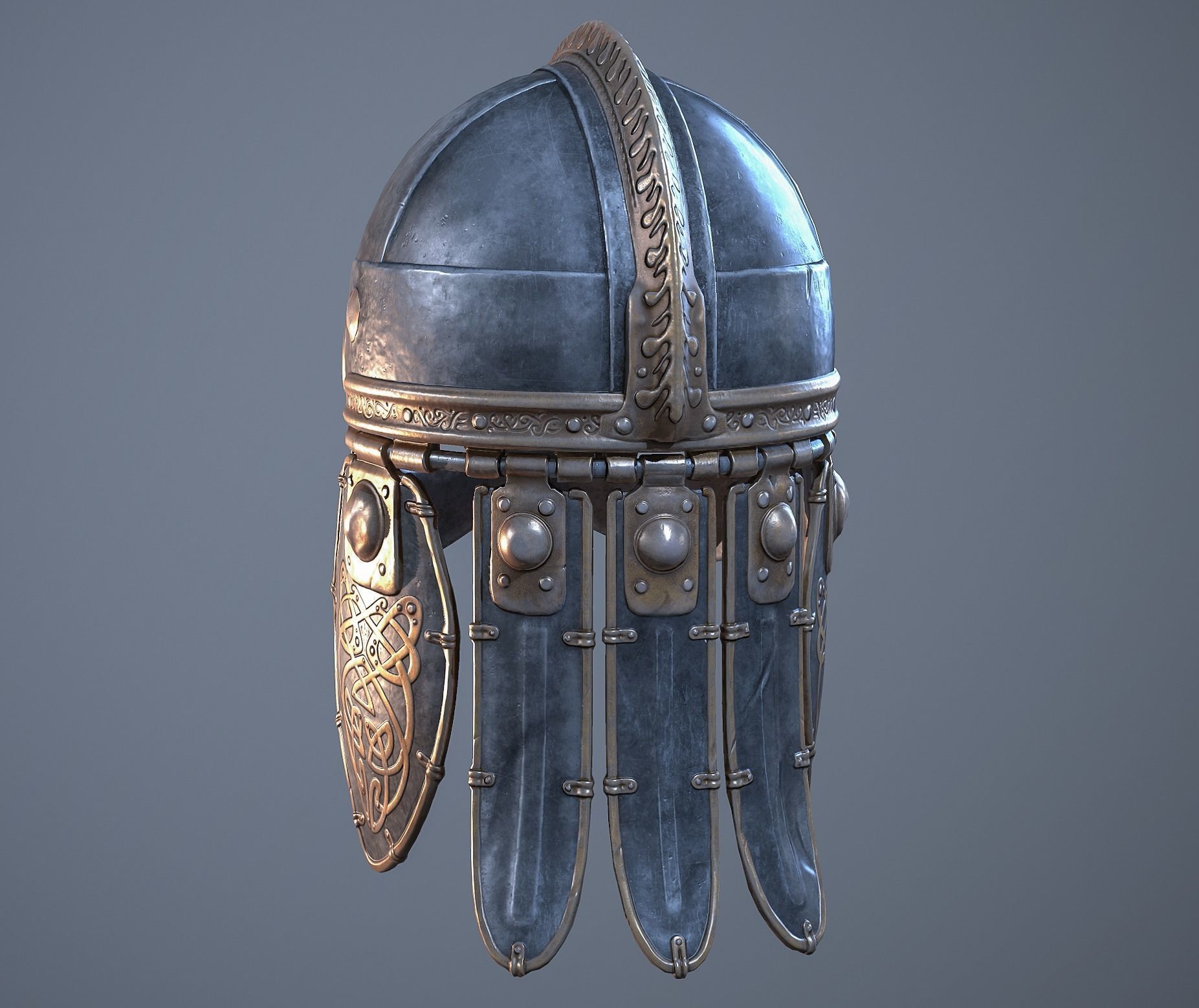 Viking helmet Low-poly 3D model_14