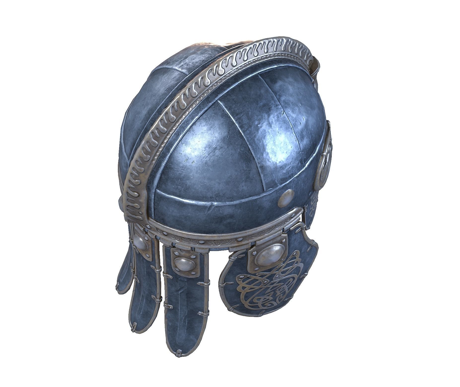 Viking helmet Low-poly 3D model_37