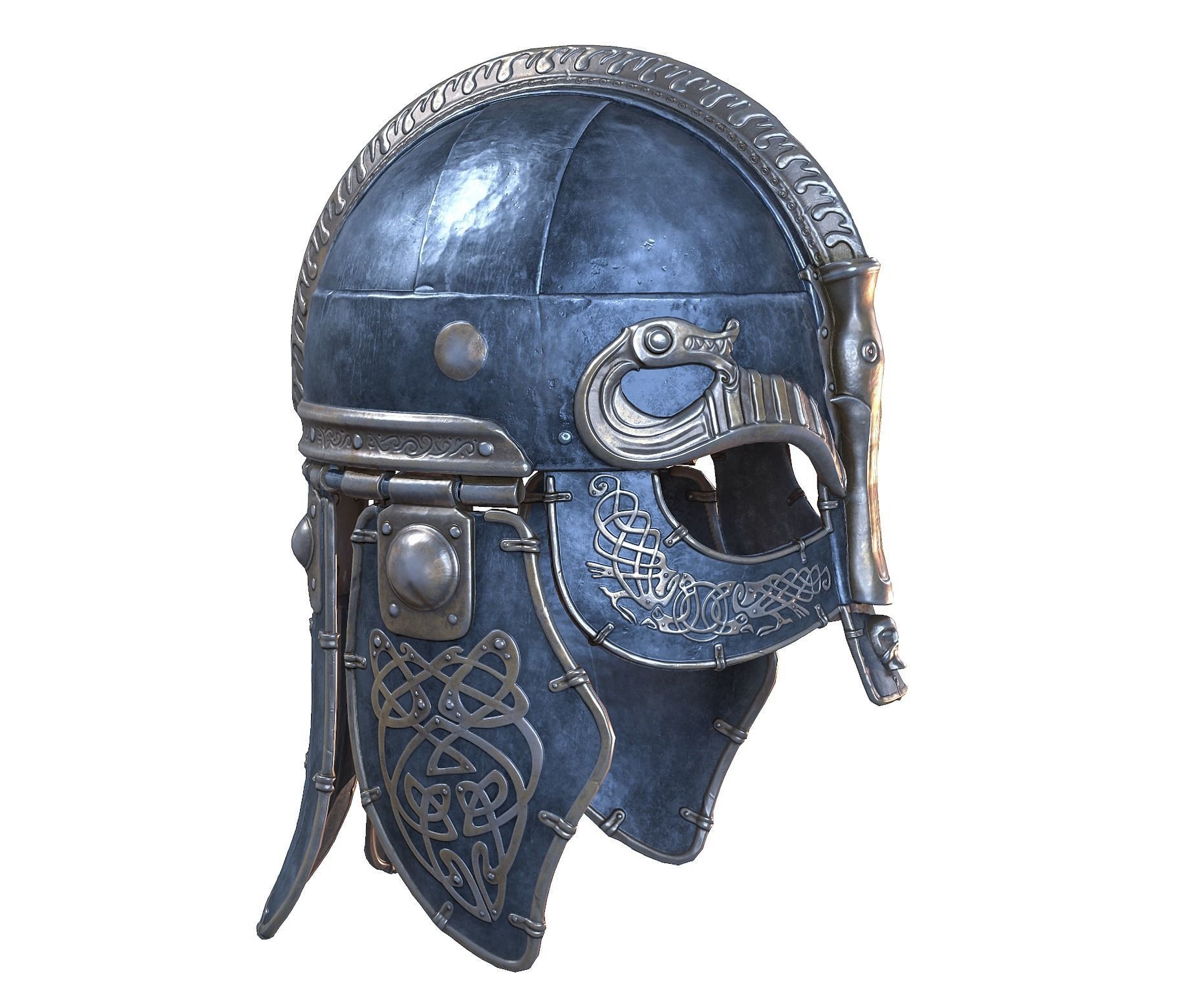 Viking helmet Low-poly 3D model_21