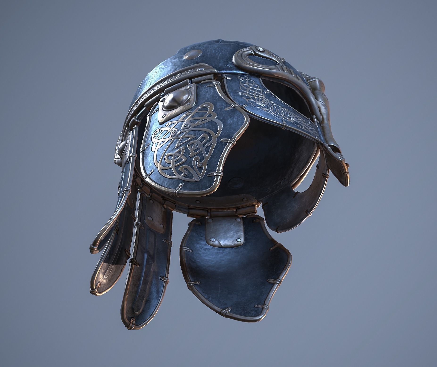 Viking helmet Low-poly 3D model_58