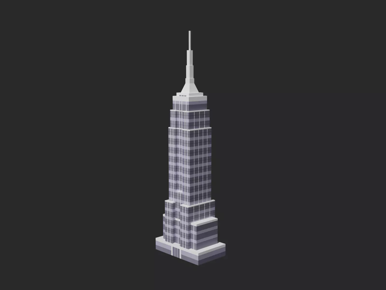 Skyscraper empire state building Free low-poly 3D model_0