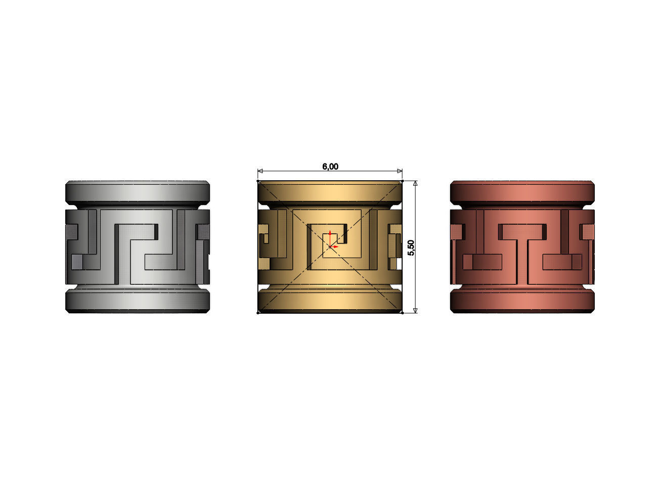 Greek key Tube Beads and Charms  3D print model_9