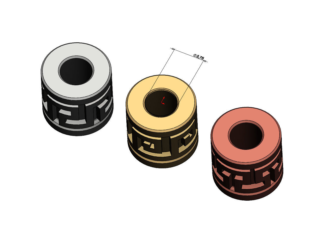 Greek key Tube Beads and Charms  3D print model_10