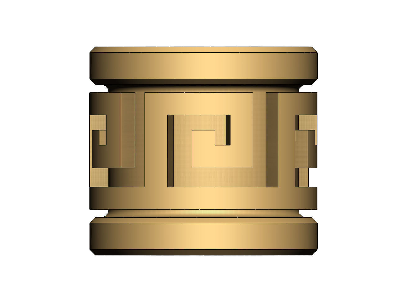 Greek key Tube Beads and Charms  3D print model_4