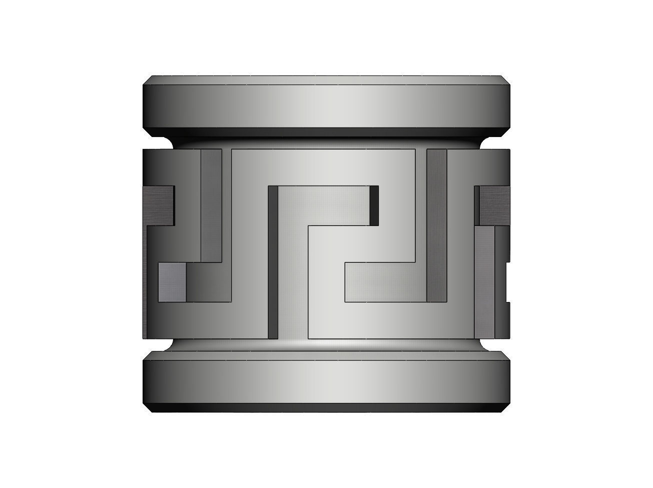 Greek key Tube Beads and Charms  3D print model_2