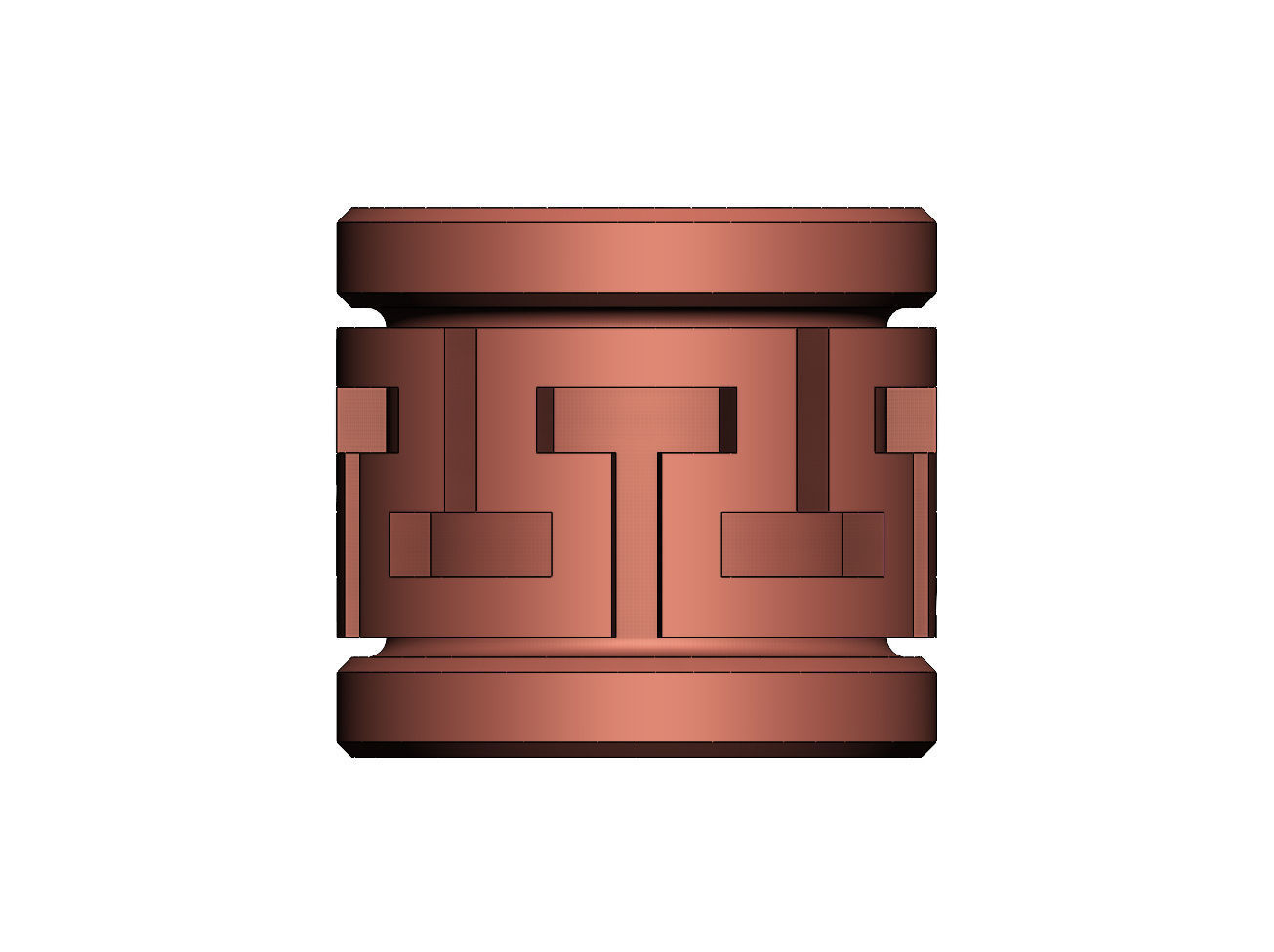 Greek key Tube Beads and Charms  3D print model_6