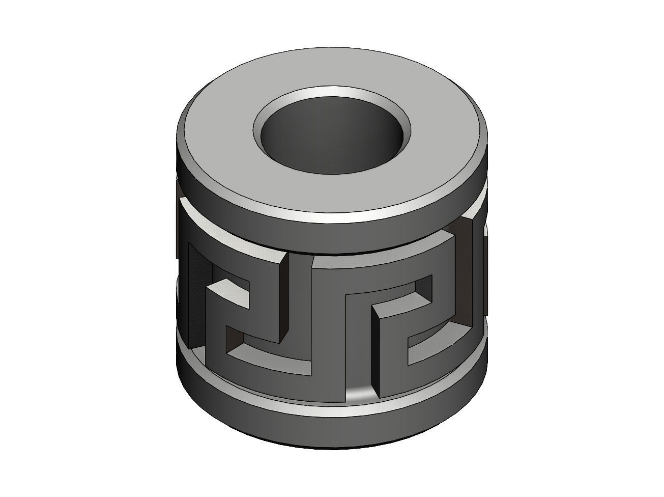 Greek key Tube Beads and Charms  3D print model_3