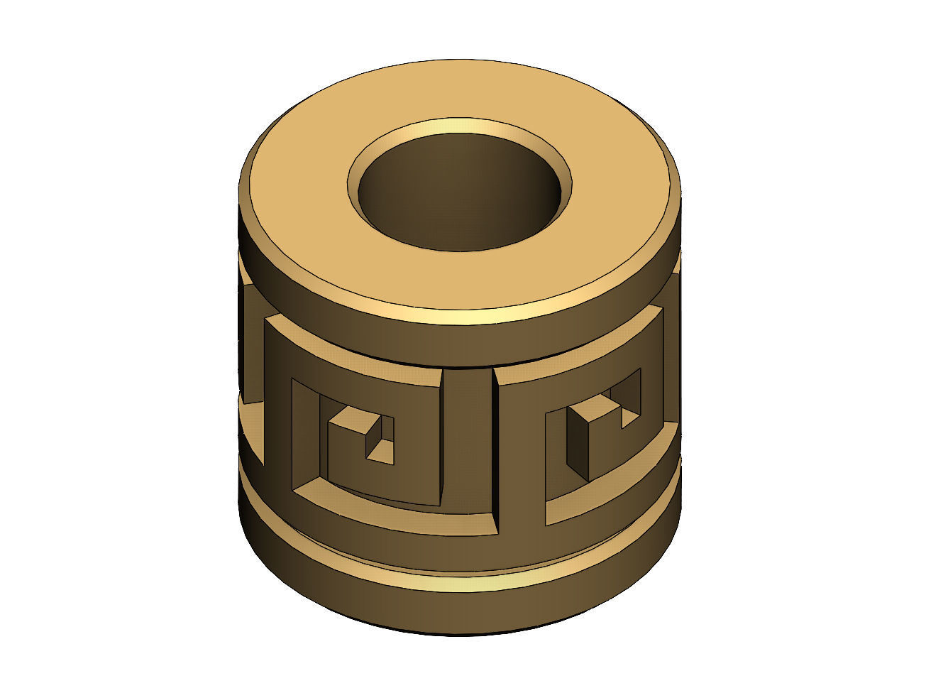 Greek key Tube Beads and Charms  3D print model_5
