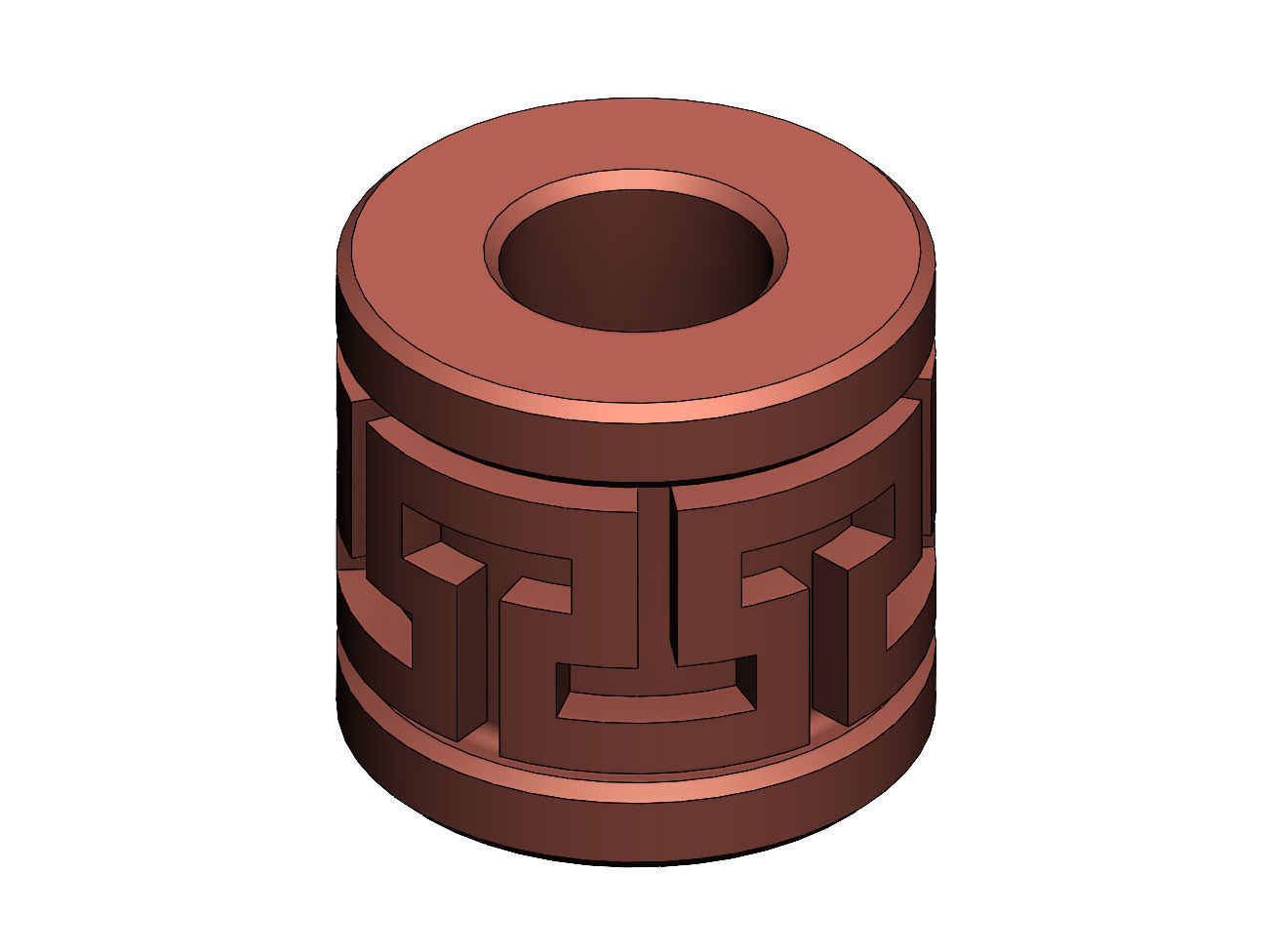 Greek key Tube Beads and Charms  3D print model_7