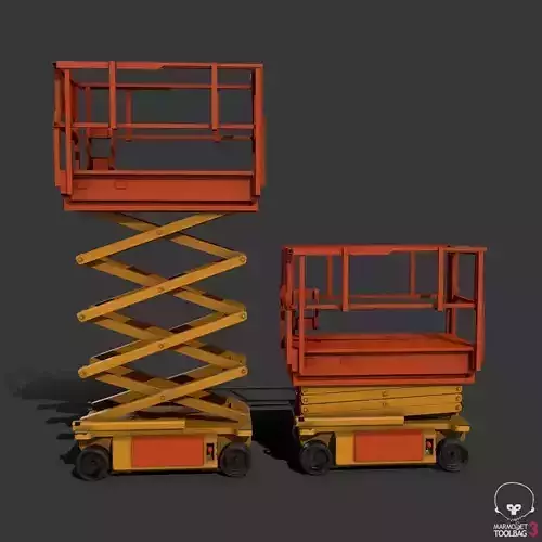Scissors  Lifter Machine Pbr Low-poly 3D model