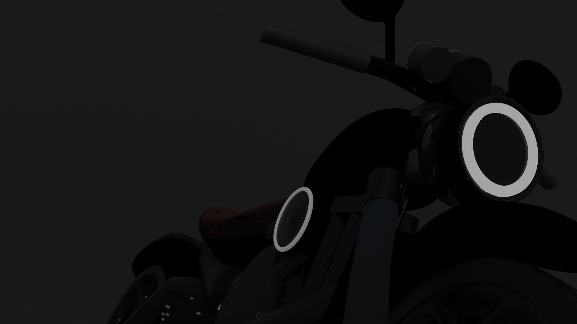 Motorcycle harley-davidson chopper Low-poly 3D model_1