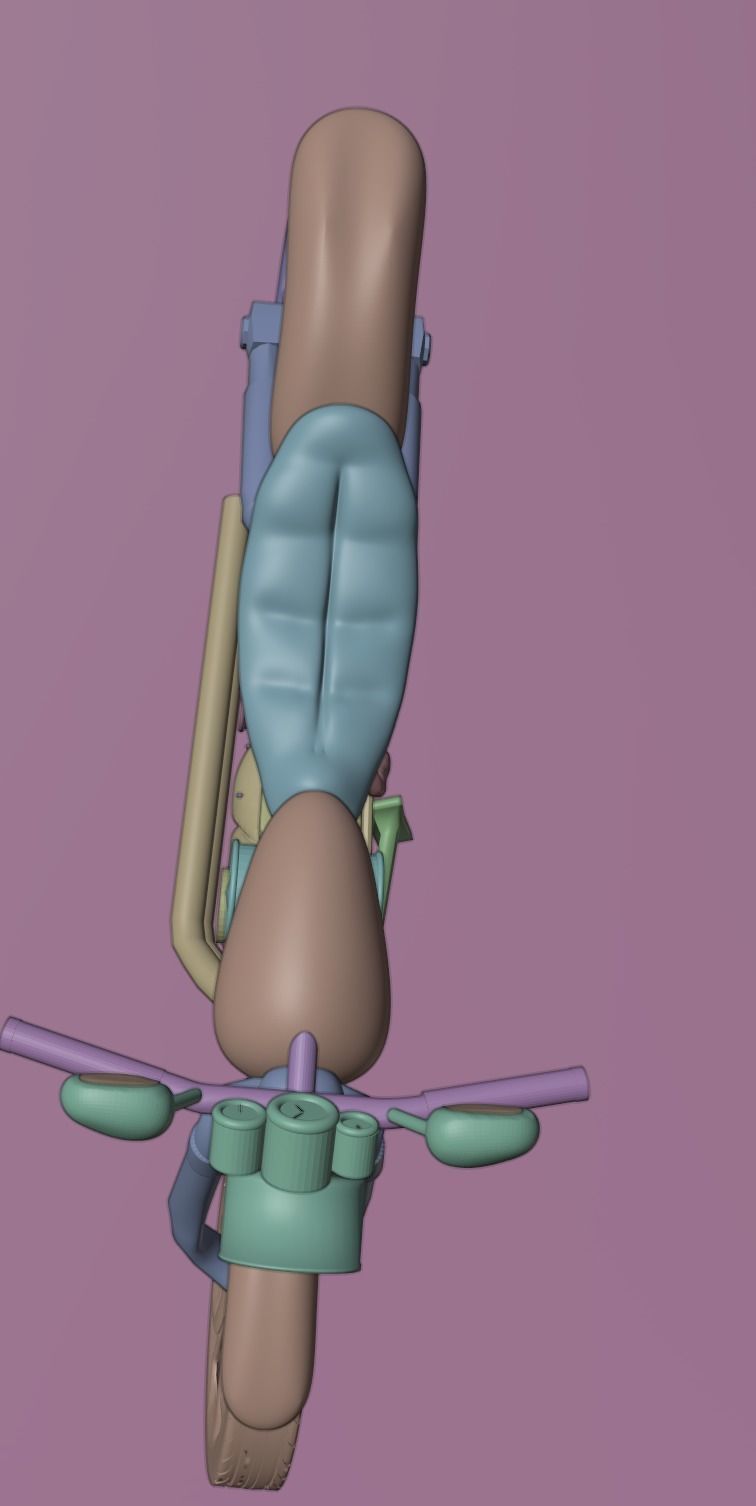 Motorcycle harley-davidson chopper Low-poly 3D model_6