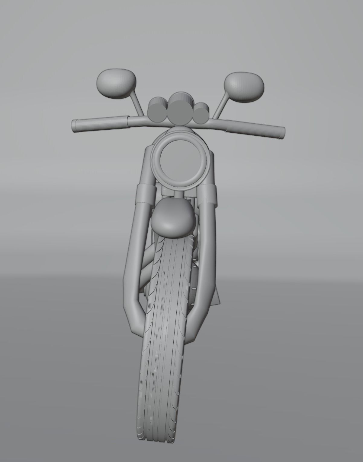 Motorcycle harley-davidson chopper Low-poly 3D model_11