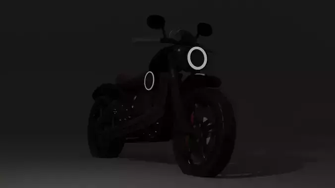 Motorcycle harley-davidson chopper Low-poly 3D model