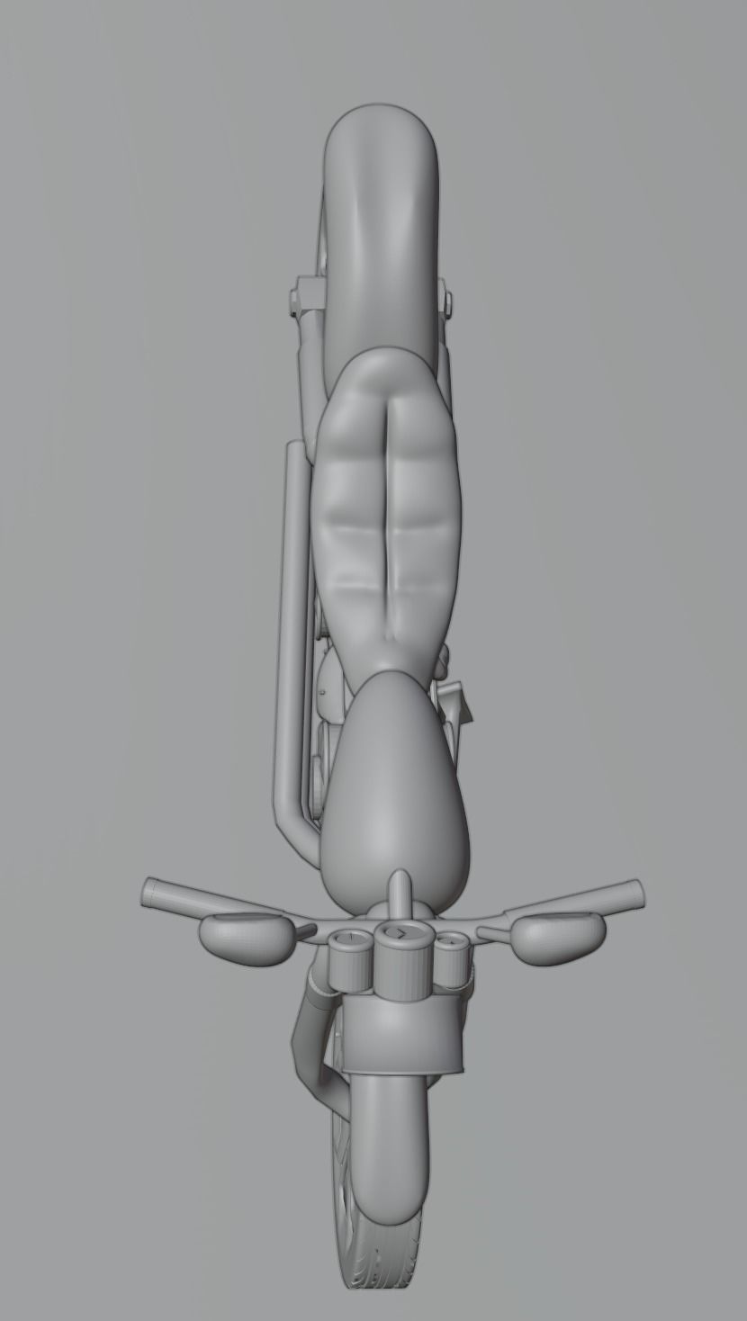 Motorcycle harley-davidson chopper Low-poly 3D model_5