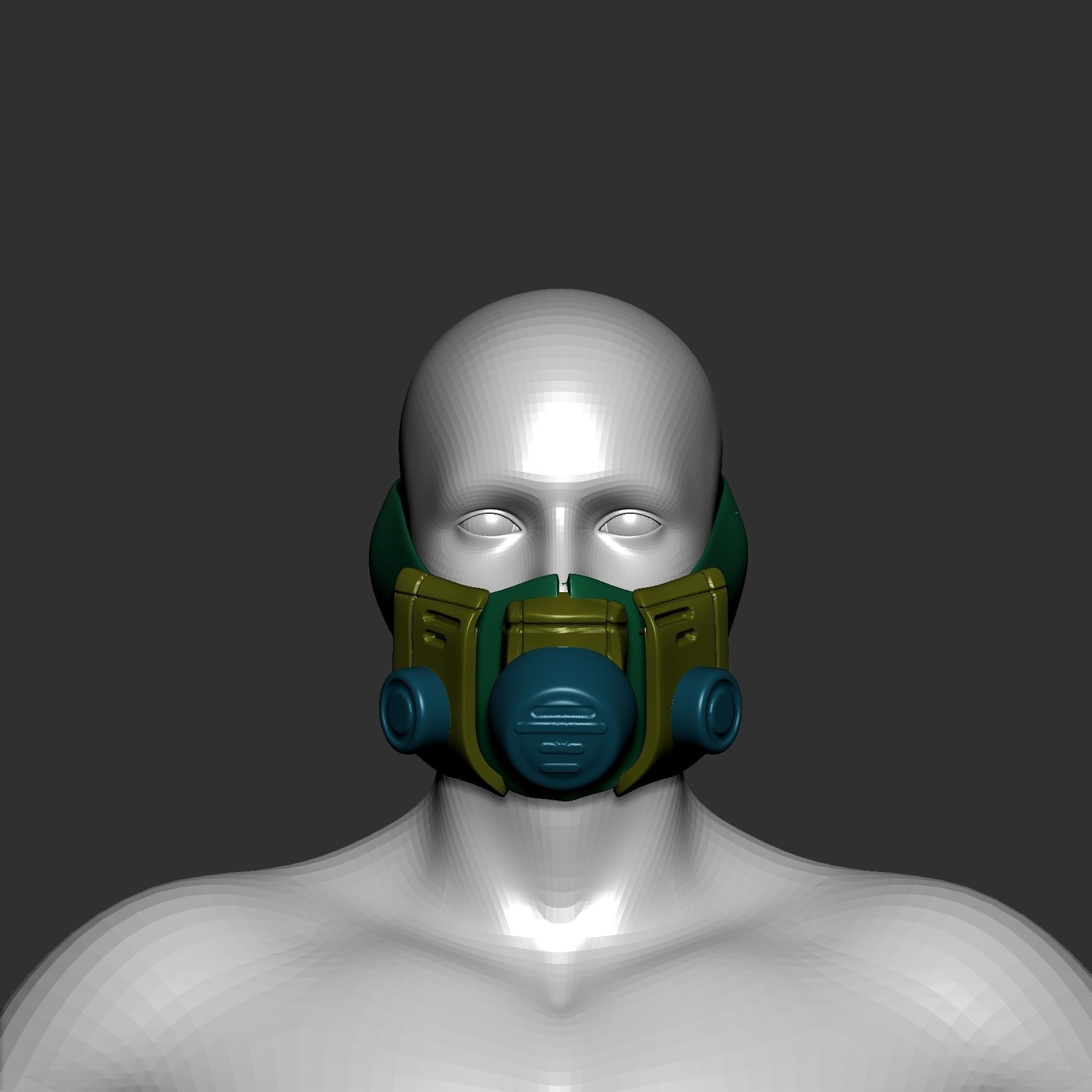 helmet high poly sculpt 3d printable  3D model_1