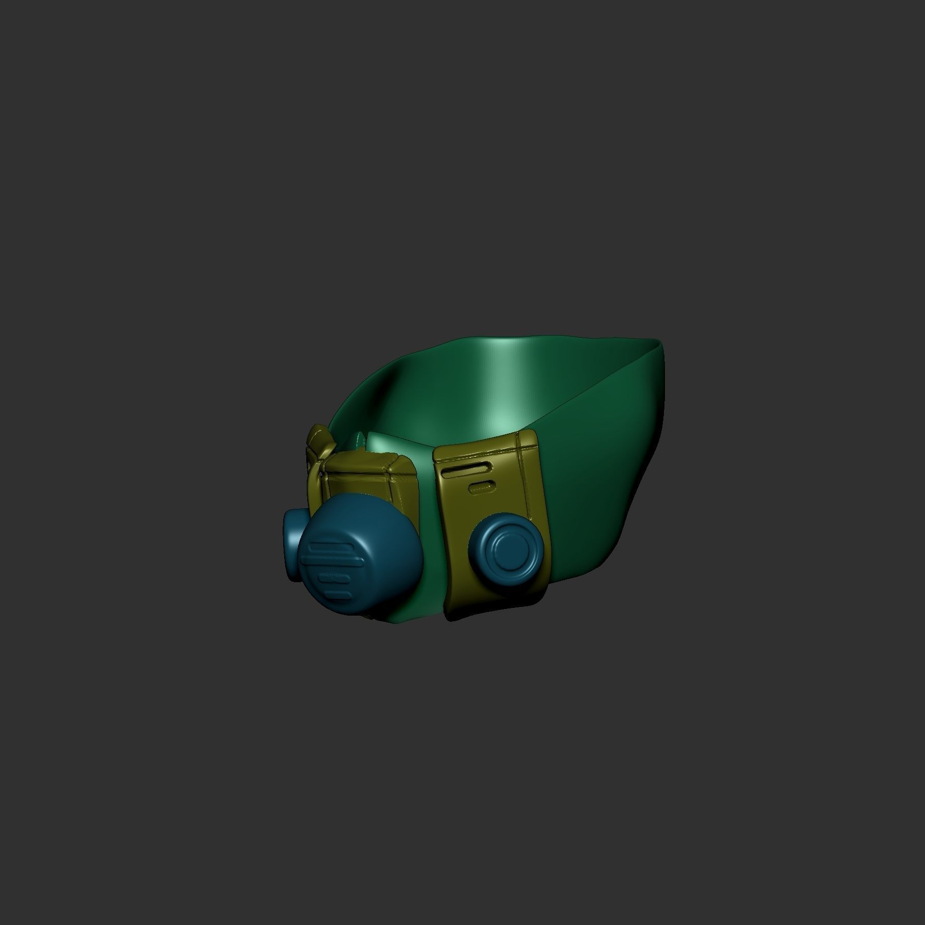 helmet high poly sculpt 3d printable  3D model_4
