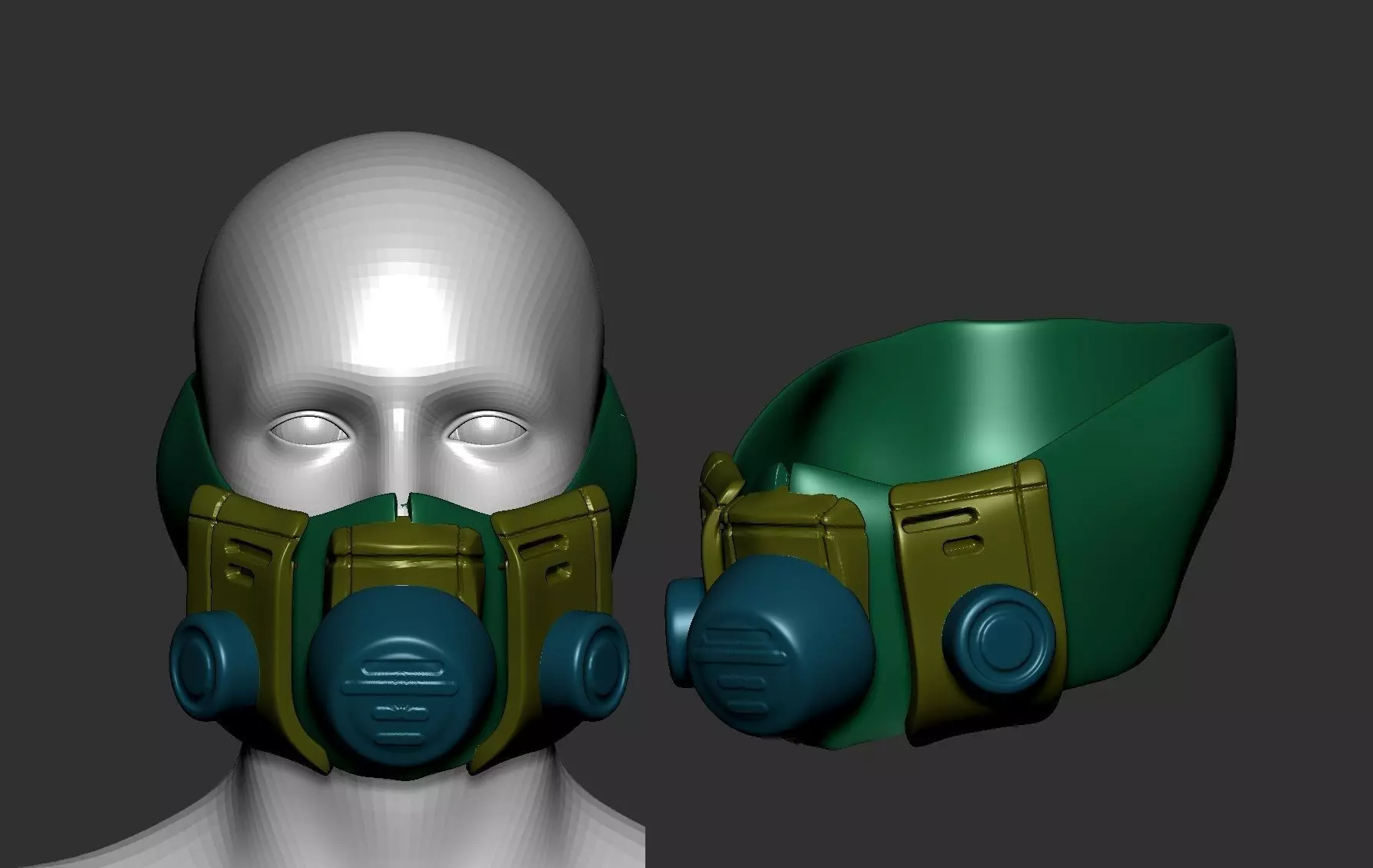 helmet high poly sculpt 3d printable  3D model_0