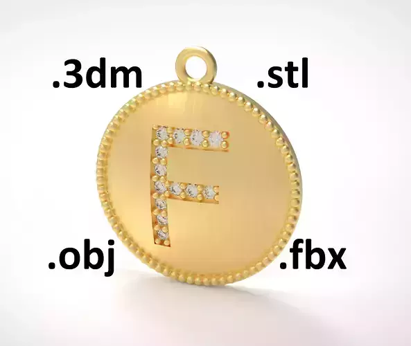 Model 171 Alphabets Necklace  The Letter F Necklace Camber 3D print model