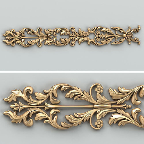 Carved decor horizontal 035 3D model