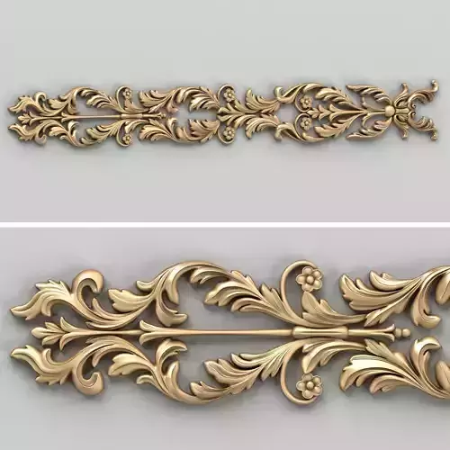 Carved decor horizontal 035 3D model