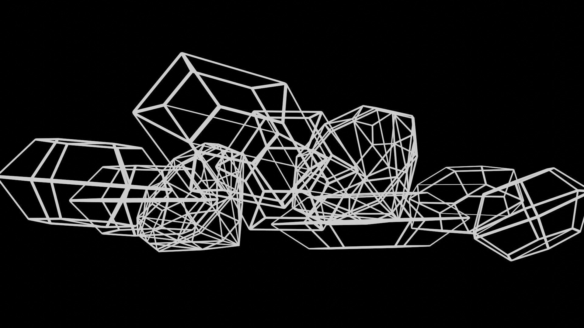 Gems and Crystals Low-poly 3D model_4