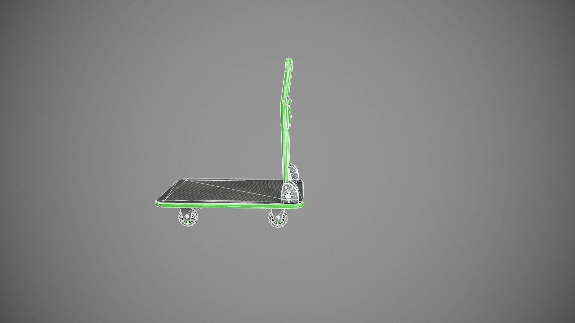 Folding Platform Truck Trolley - Green Low-poly 3D model_20