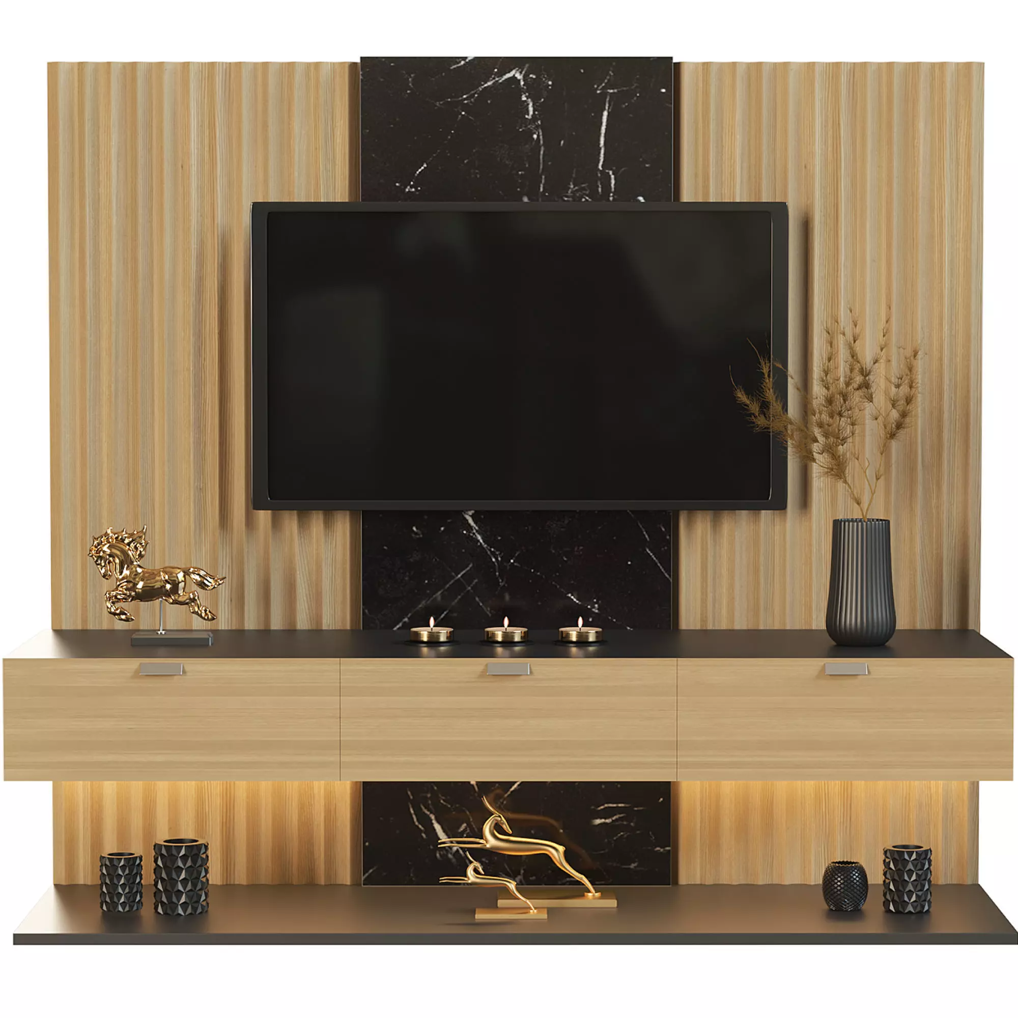 tv wall 21 3D model_0