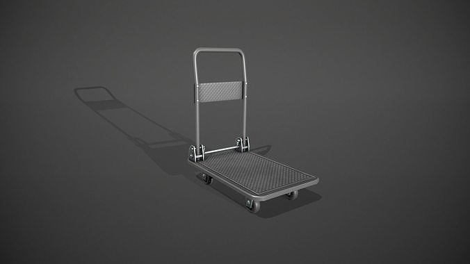 Folding Platform Truck Trolley - Grey Low-poly 3D model