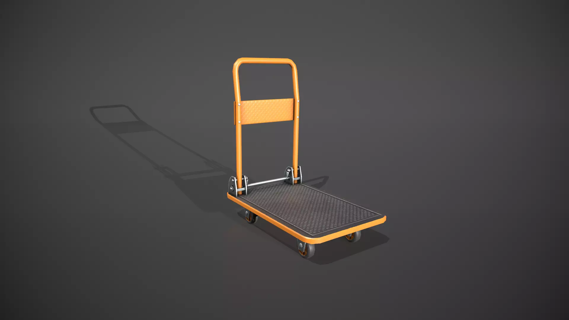 Folding Platform Truck - Trolley - Orange Low-poly 3D model
