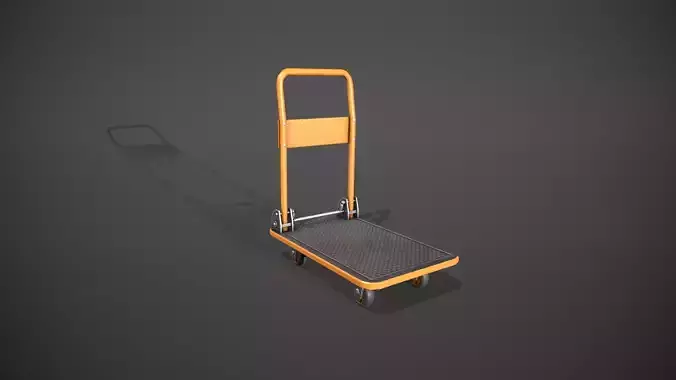 Folding Platform Truck - Trolley - Orange Low-poly 3D model