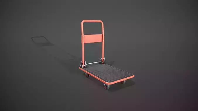 Folding Platform Truck - Trolley - Red Low-poly 3D model
