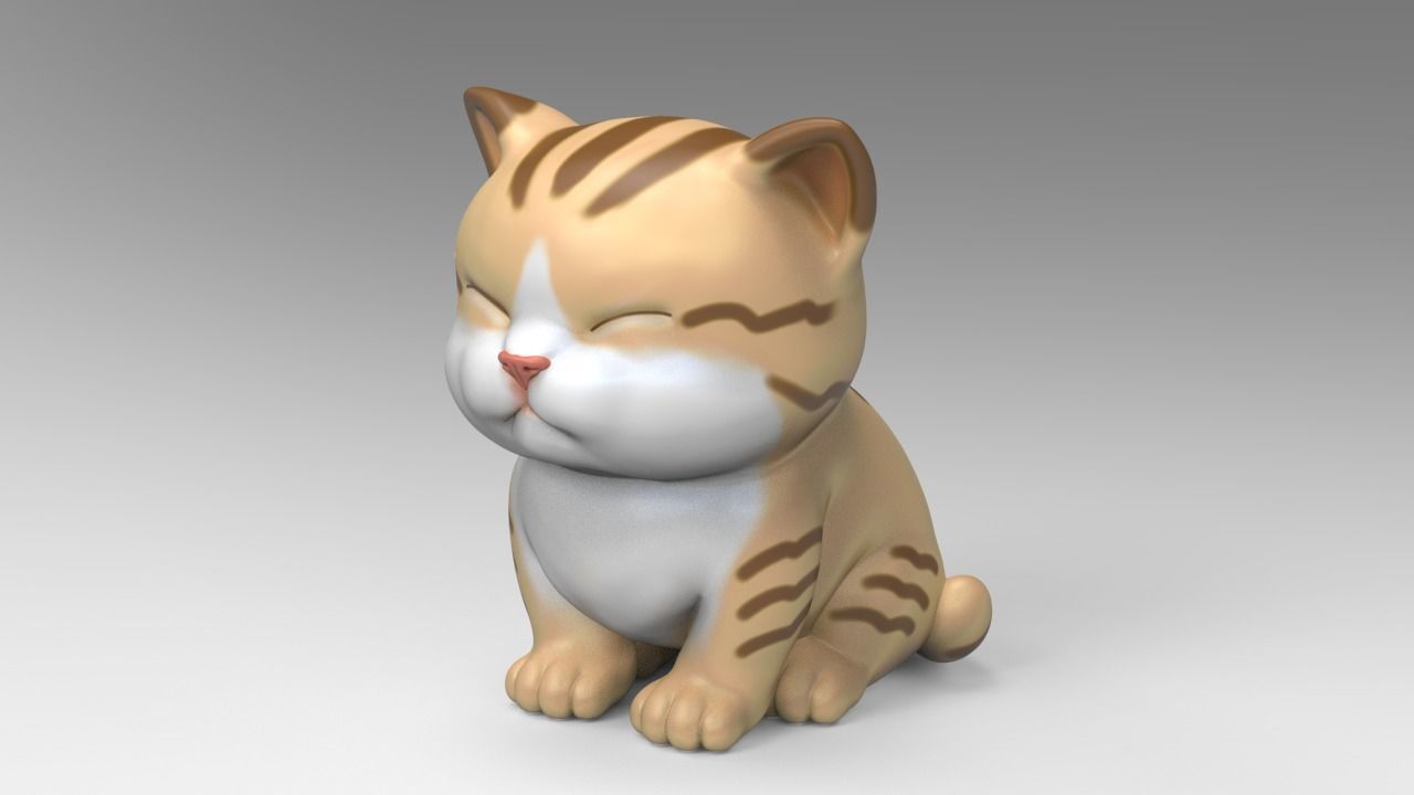 Cute Kitten V3 STL 3D print model_2