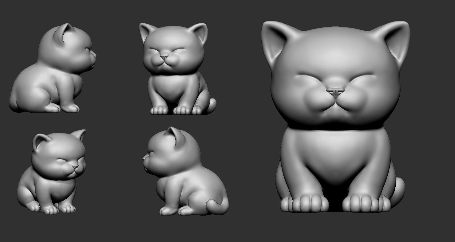 Cute Kitten V3 STL 3D print model_3