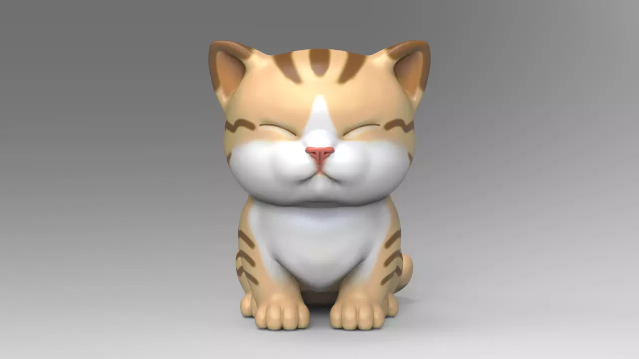 Cute Kitten V3 STL 3D print model_0