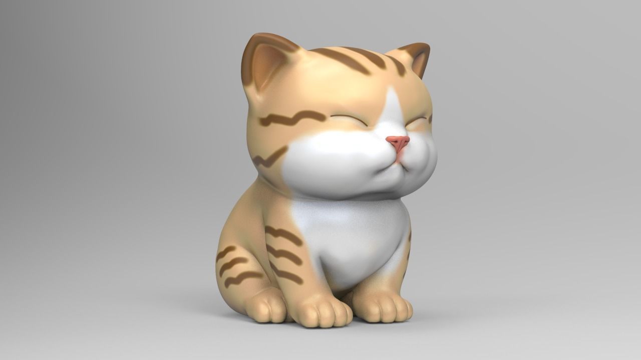 Cute Kitten V3 STL 3D print model_1