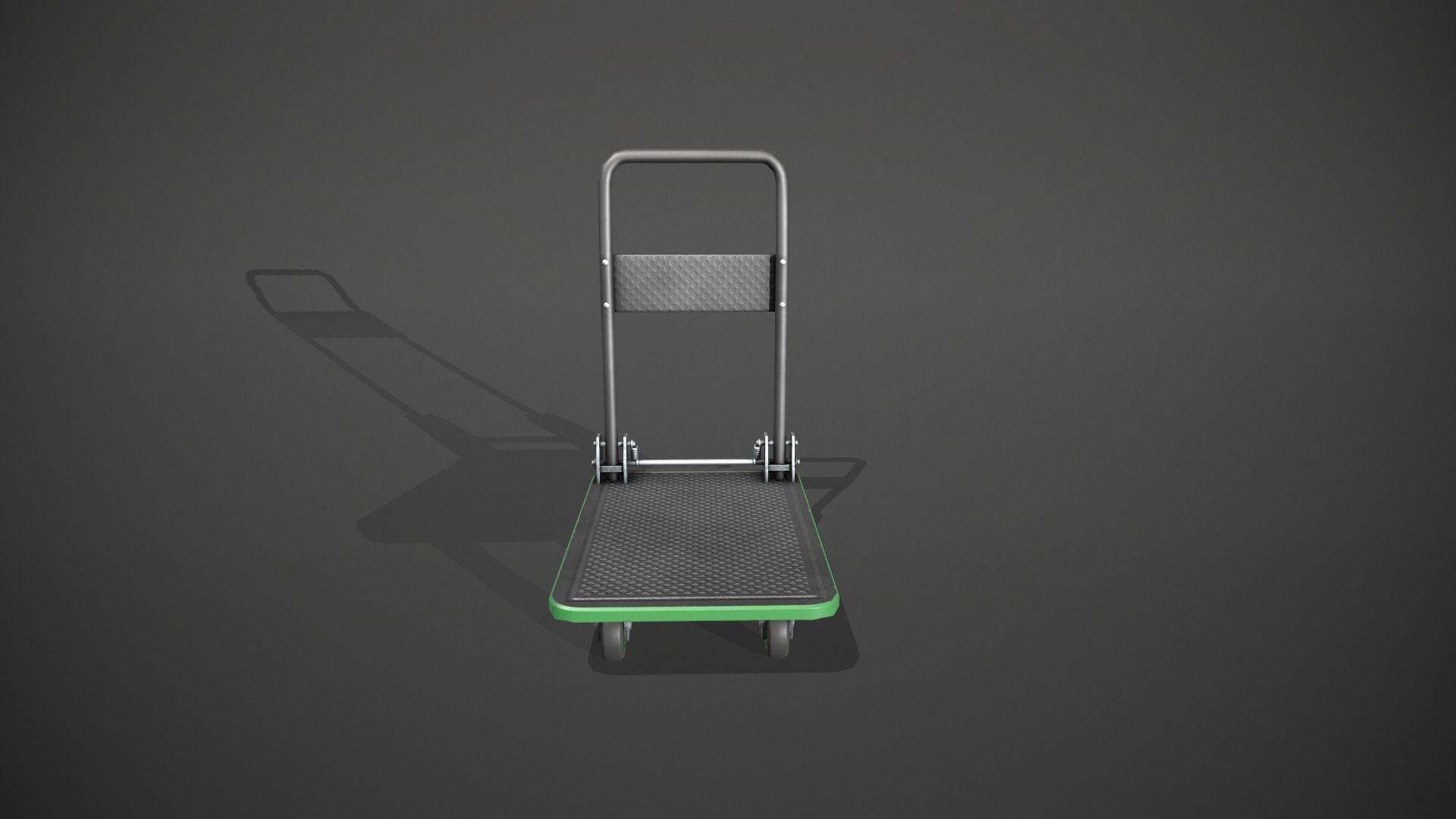 Folding Platform Truck - Trolley - Green Accents Low-poly 3D model_1