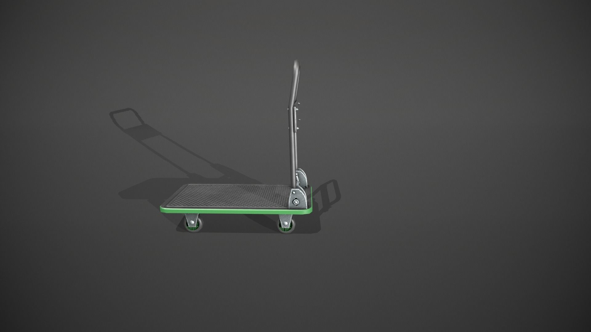 Folding Platform Truck - Trolley - Green Accents Low-poly 3D model_8