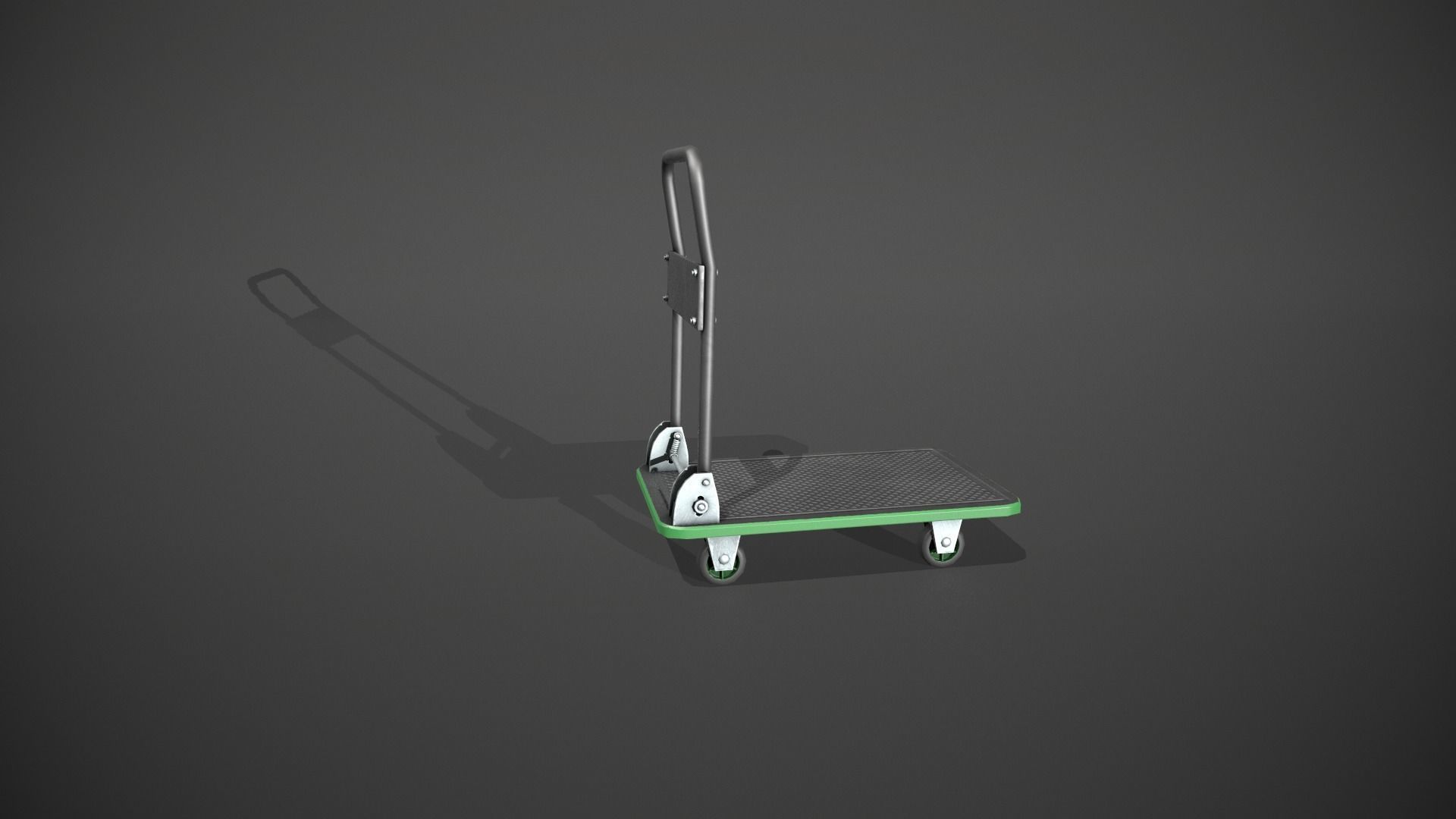 Folding Platform Truck - Trolley - Green Accents Low-poly 3D model_3