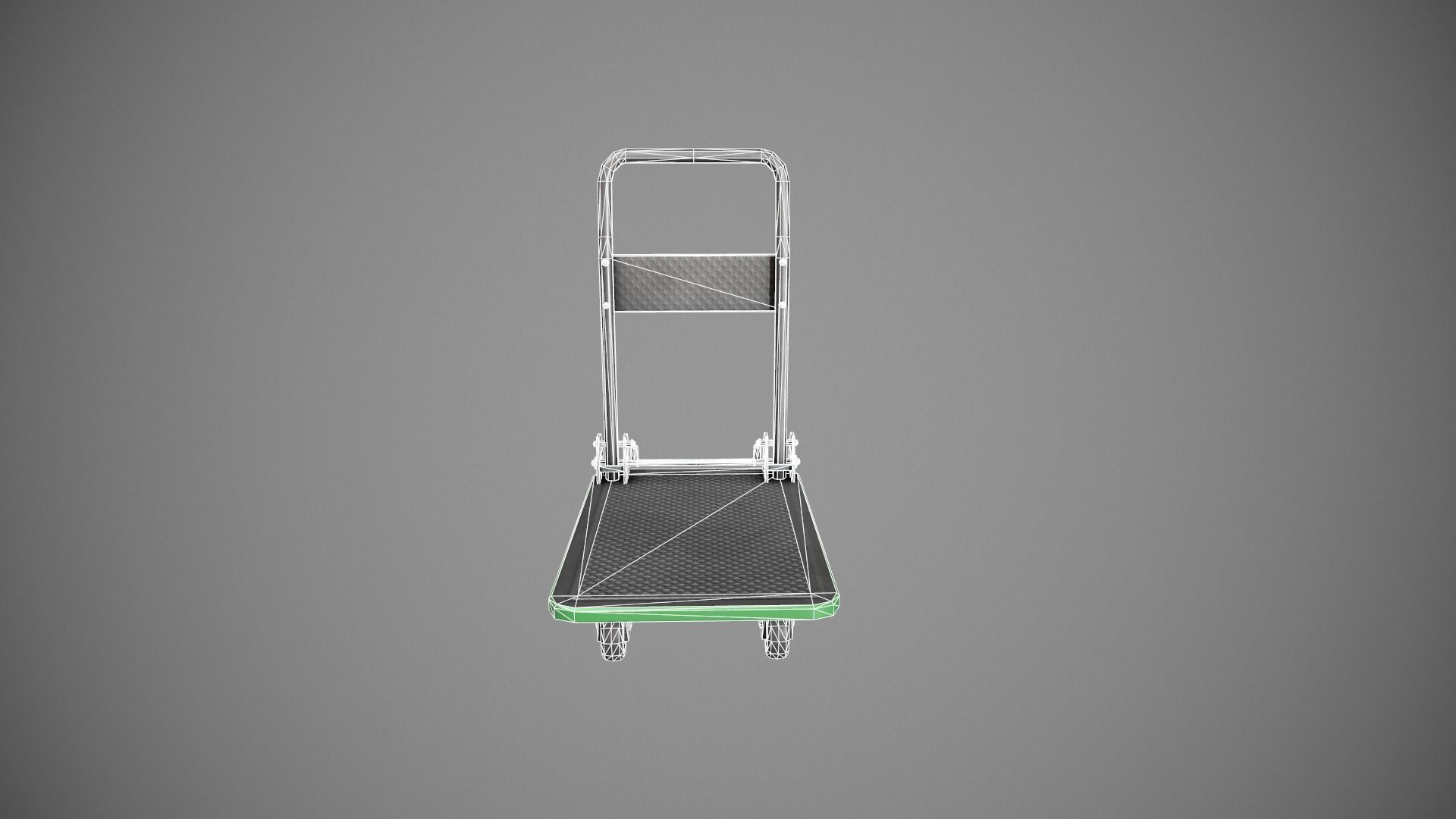 Folding Platform Truck - Trolley - Green Accents Low-poly 3D model_12