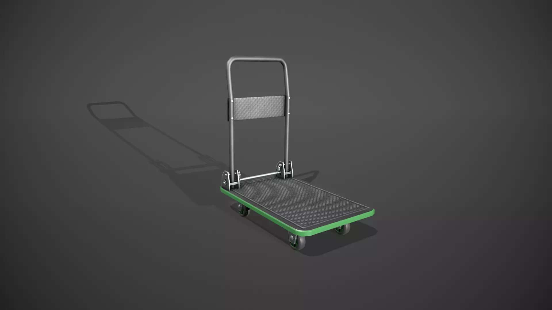 Folding Platform Truck - Trolley - Green Accents Low-poly 3D model_0