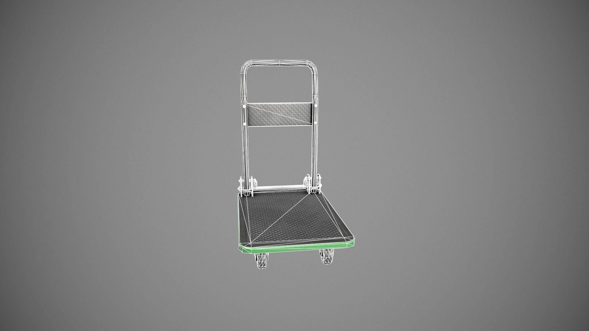 Folding Platform Truck - Trolley - Green Accents Low-poly 3D model_23
