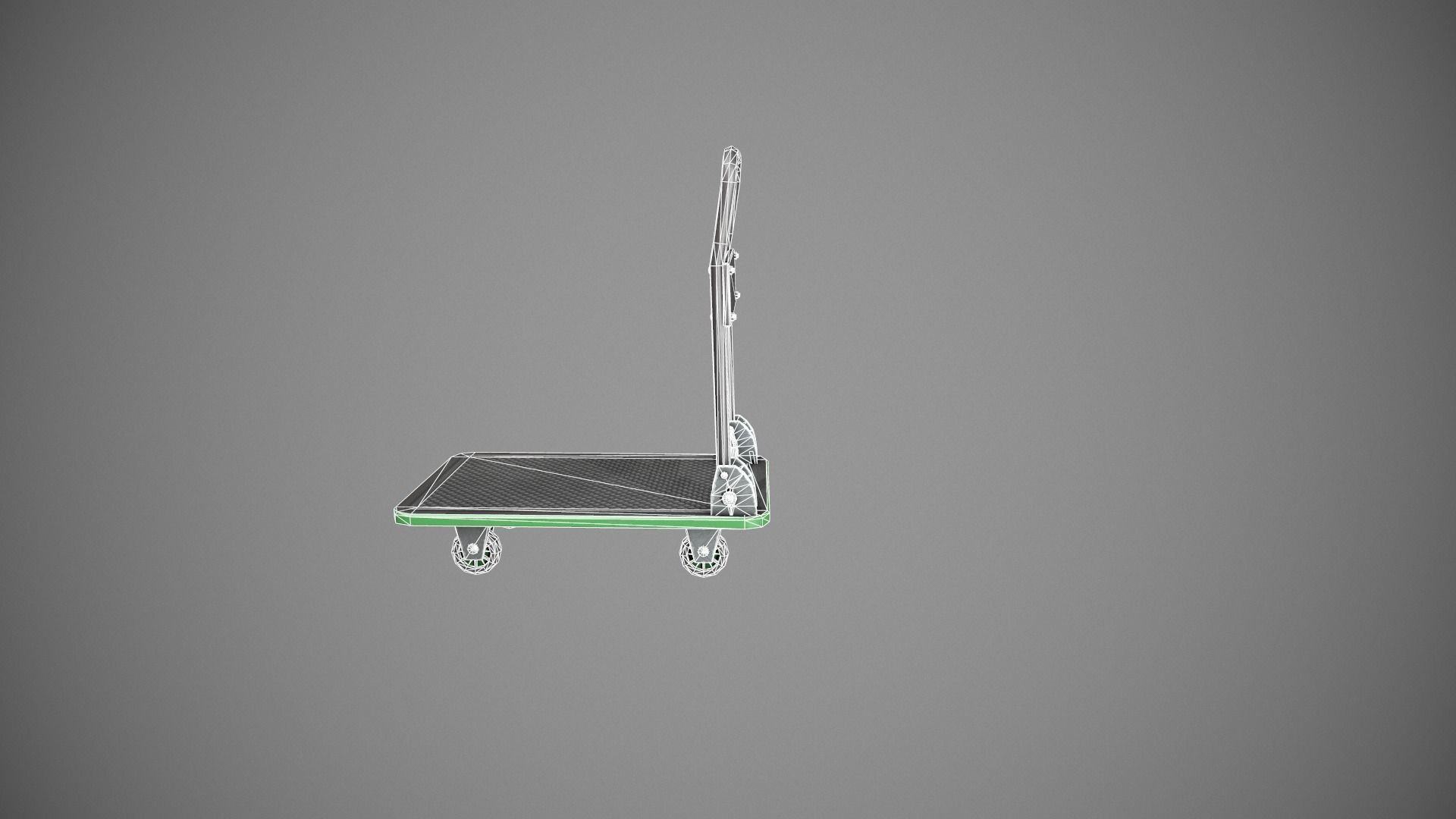 Folding Platform Truck - Trolley - Green Accents Low-poly 3D model_20